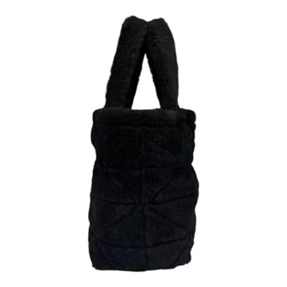 Prada shearling nappa triangle quilted patchwork system tote black - Picture 4 of 6